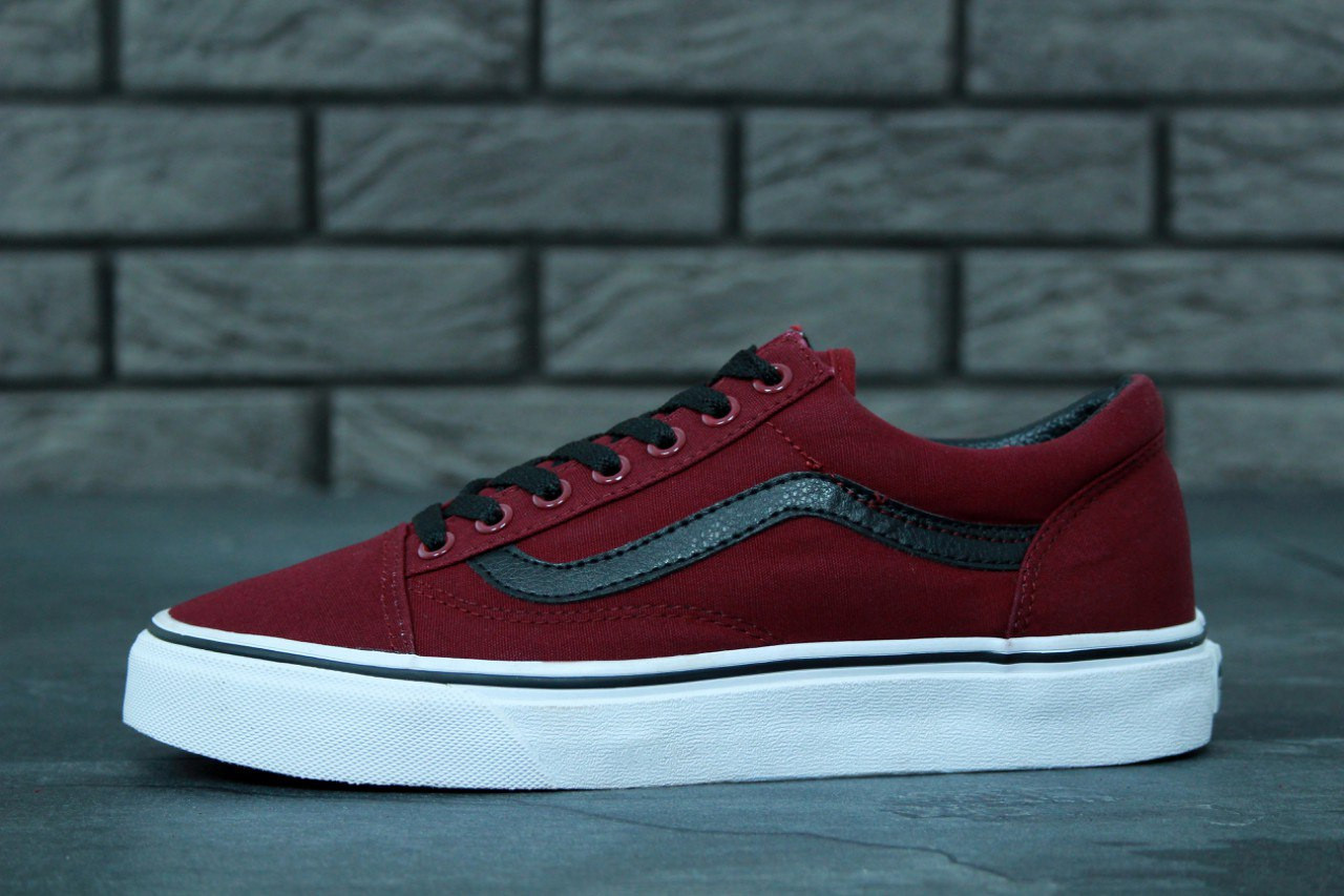 

Кеды мужские Vans Old Skool бордовые, дышащий материал, прошиты. Код KD-11096 43, Бордовый