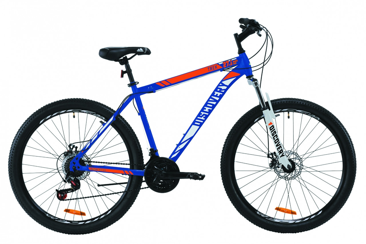 

Велосипед 27.5" Discovery TREK DD 2020 (сине-оранжевый )