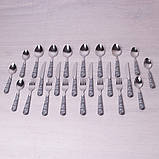 Набір столових приладів Kamille Синій 24 предмета з нержавіючої сталі з пластиковими ручками KM-5243SN, фото 7