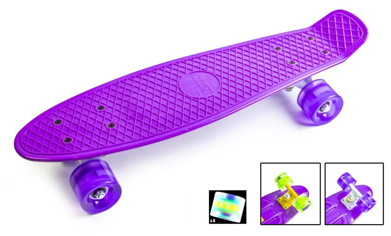 

Пенниборд Penny Board. Violet. Светящиеся колеса., Фиолетовый