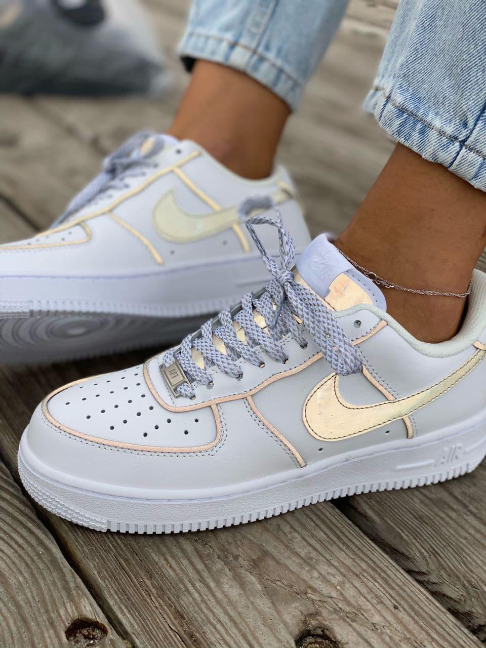 

Женские кроссовки Nike Air Force Reflective White / Найк Аир Форс Рефлективные Белые, Белый