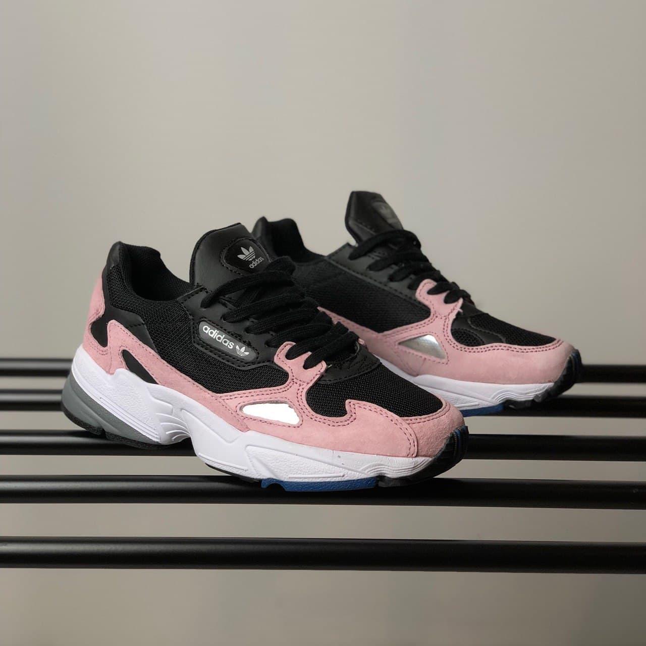 

Женские кроссовки Adidas Falcon Black Pink White, Адидас Фалкон