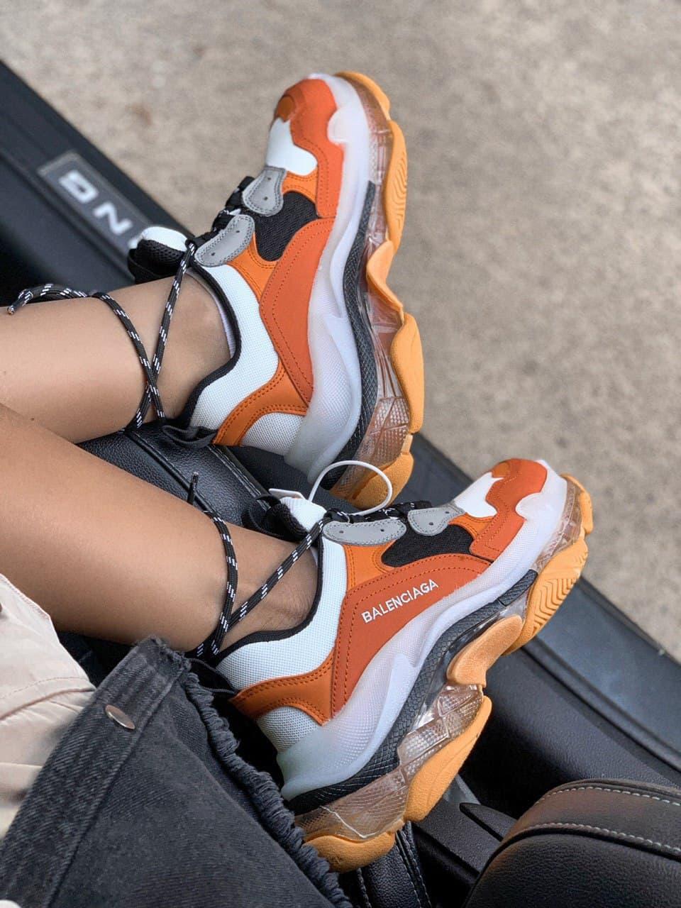 

Женские кроссовки Balenciaga Triple S Orange White, Balenciaga Трипл С