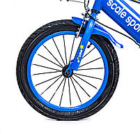 Велосипед 16 "SHENGDA" Синий T13, Ручной и Дисковый Тормоз, передний прочный багажник, фото 3
