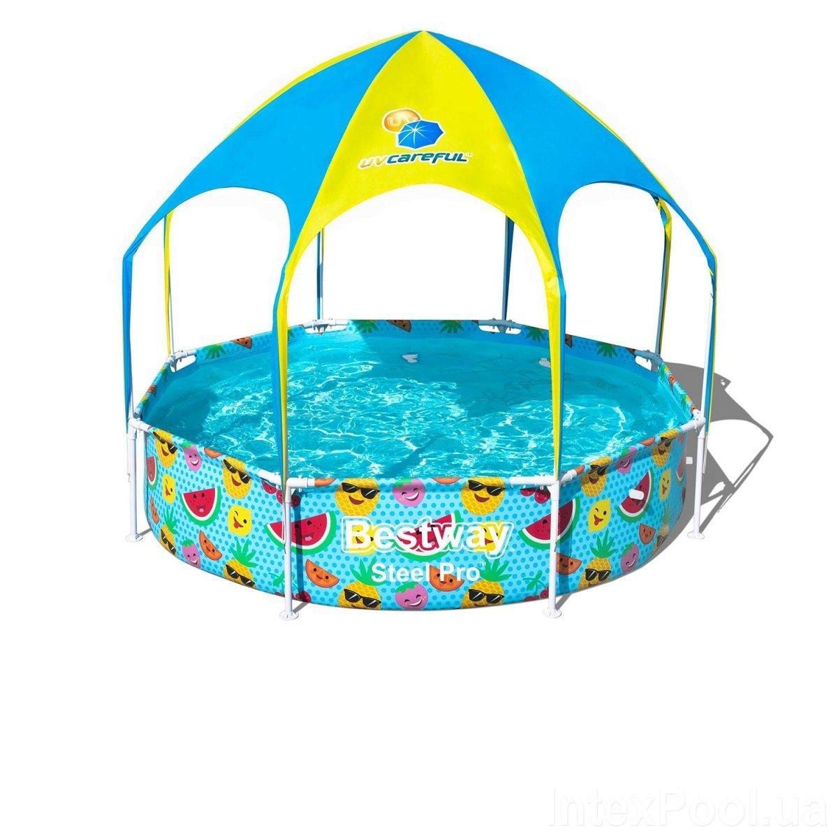 

Каркасный бассейн Bestway 56432, 244 x 51 см навес, душ