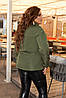 Женская стеганная короткая весенняя куртка на синтепоне, на кнопках с воротом стойкой, норма и большие размеры, фото 10
