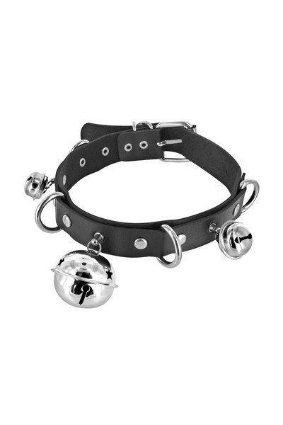 

Ошейник c бубенцами Fetish Tentation Choker Bells, экокожа