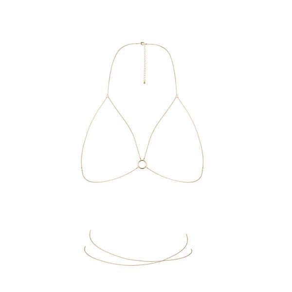 

Цепочка портупея Bijoux Indiscrets Magnifique Bra Chain - Gold, украшение на тело