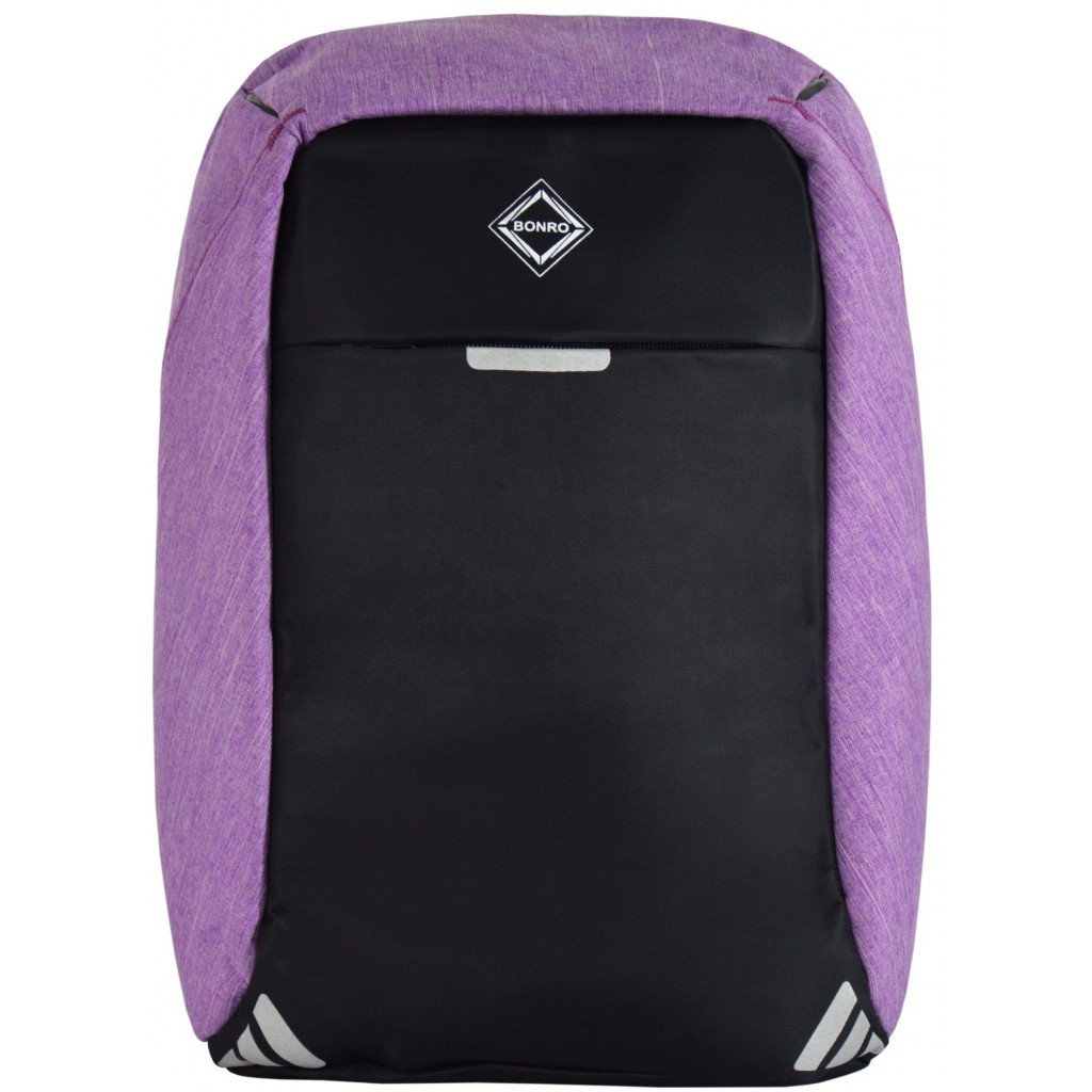 

Рюкзак антивор с USB 20 л. Bonro 47х32х13 см Черно-фиолетовый