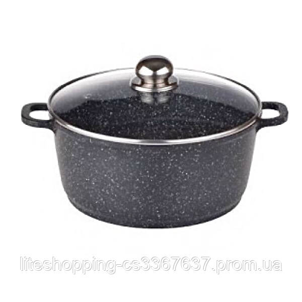 

Кастрюля Benson (казан) из литого алюминия с мраморным покрытием 3,2 литра, Черный