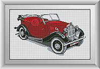 Алмазна мозаїка Ретро автомобіль(червоний) Dream Art 30026 25х40см 11 кольорів, квадр.стрази, повна зашивання., фото 1