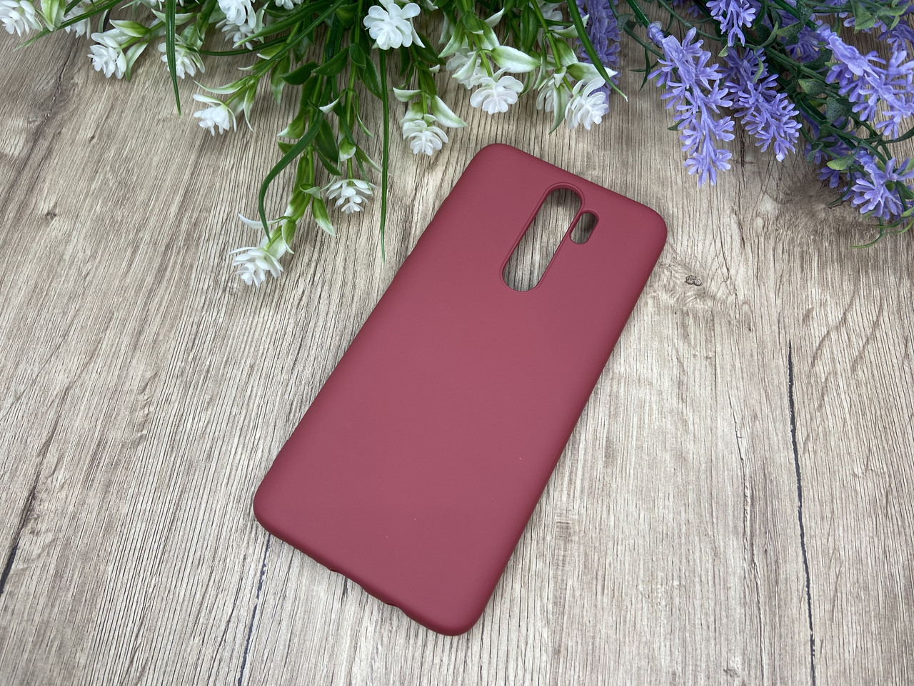 

Чехол Full Silicone case для Xiaomi Redmi Note 8 Pro защитный чехол с микрофиброй темно-красный