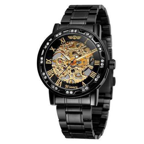 

Winner 8012 Diamonds Automatic Black-Gold