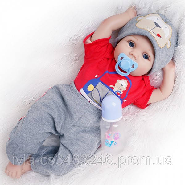 

Силиконовая коллекционная кукла Reborn Doll Мальчик Даня 55 см (202)