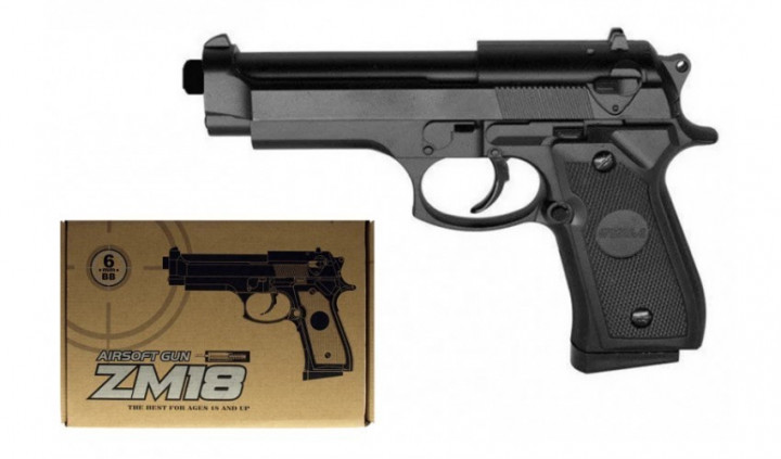 Игрушечный металлический пистолет на пластиковых пульках 6мм CYMA ZM18