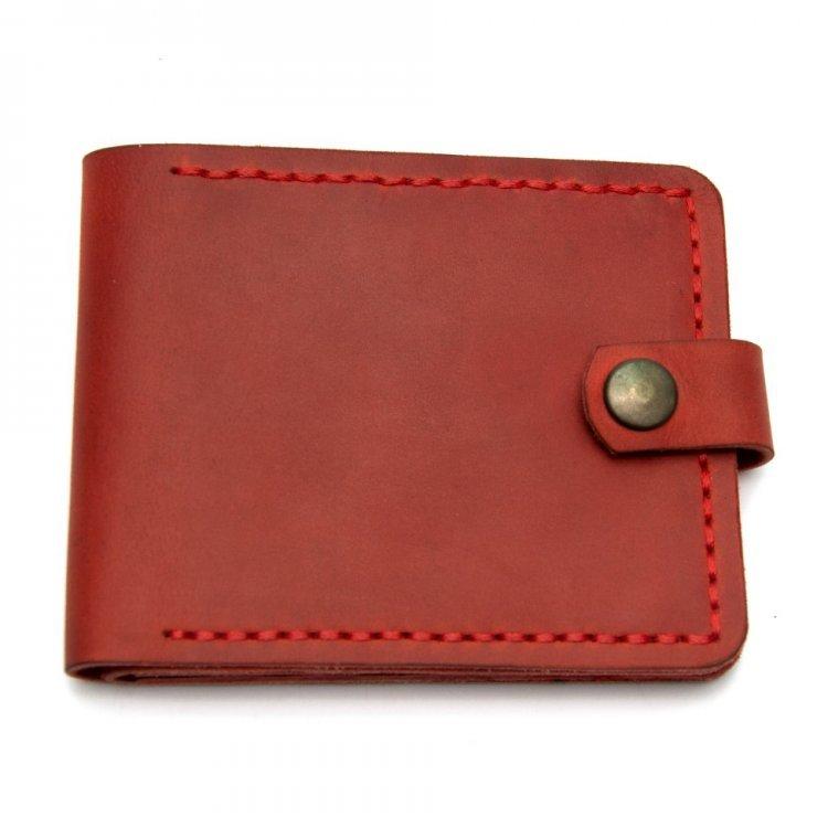 Мужской кожаный кошелек Gofin 11,5х9 см Красный