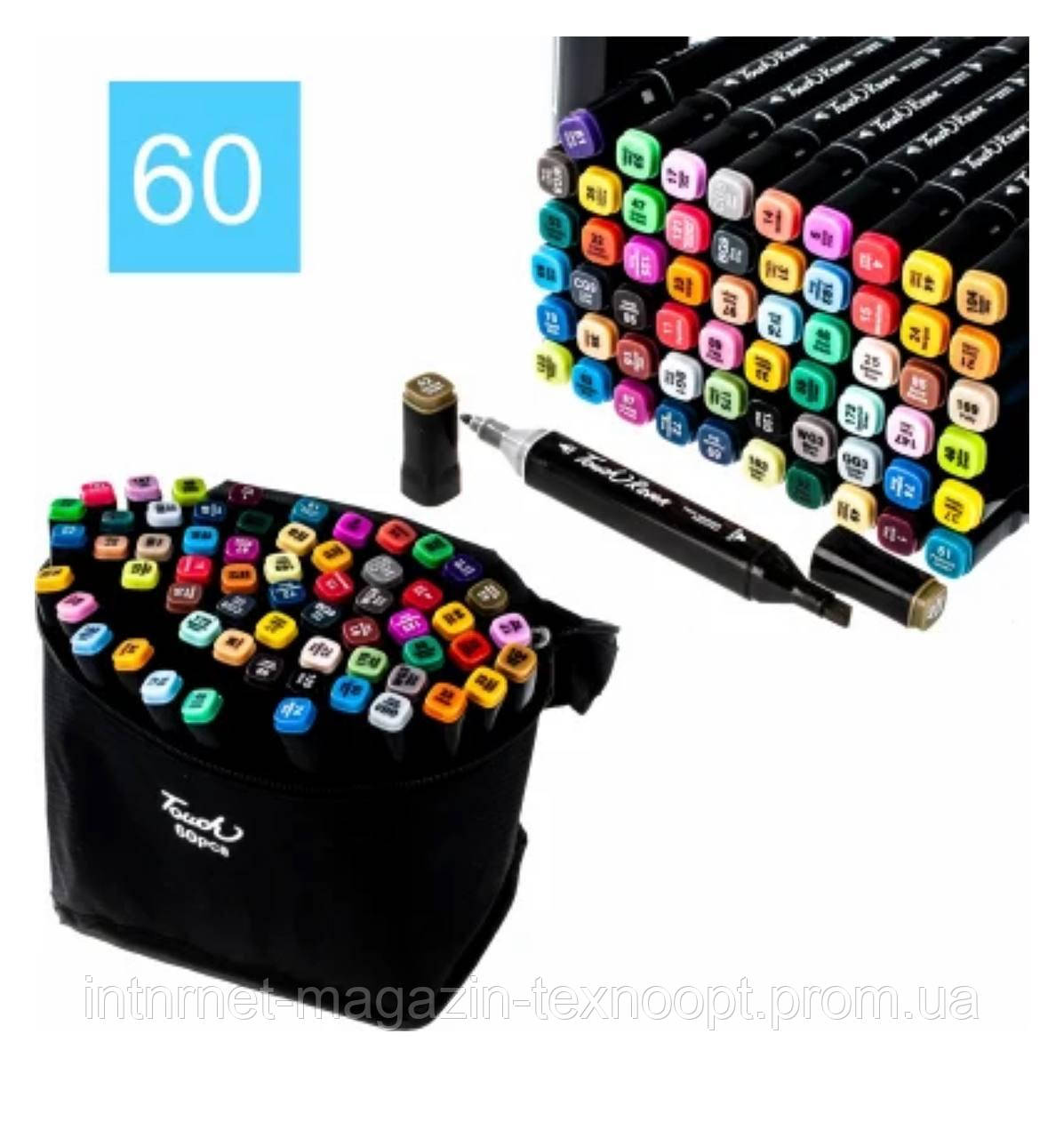 

Набор маркеров Touch для рисования и скетчинга на спиртовой основе 60, Разные цвета