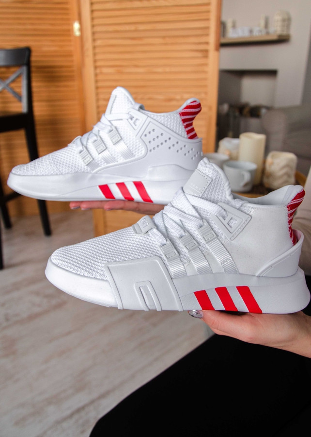 

Кроссовки Женские Adidas EQT Bask ADV White/Red/ Белые с красным, Белый