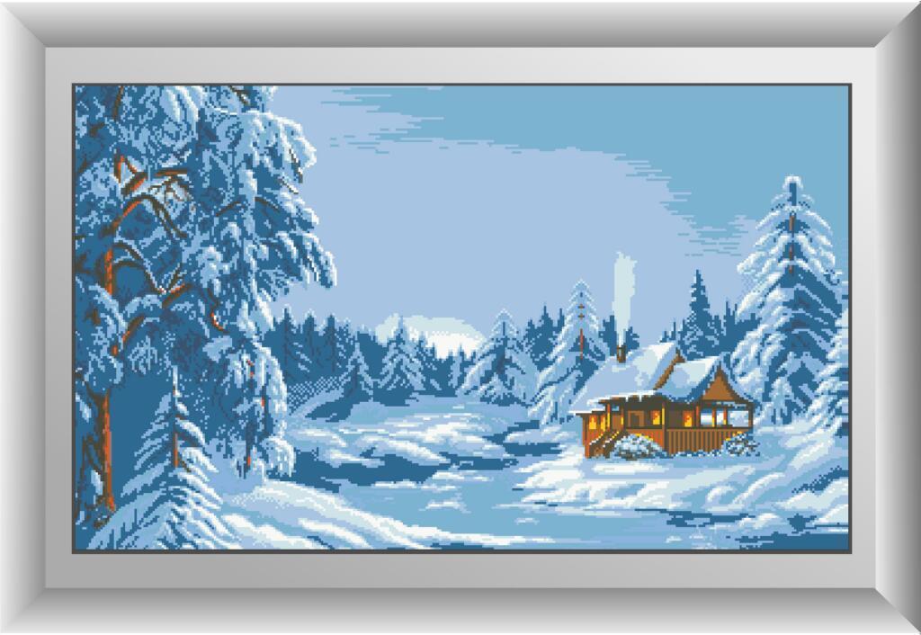 Алмазна мозаїка Зимовий ліс Dream Art 30216 51х85см 15 кольорів, квадр.стрази, повна зашивання. Набір алмазній