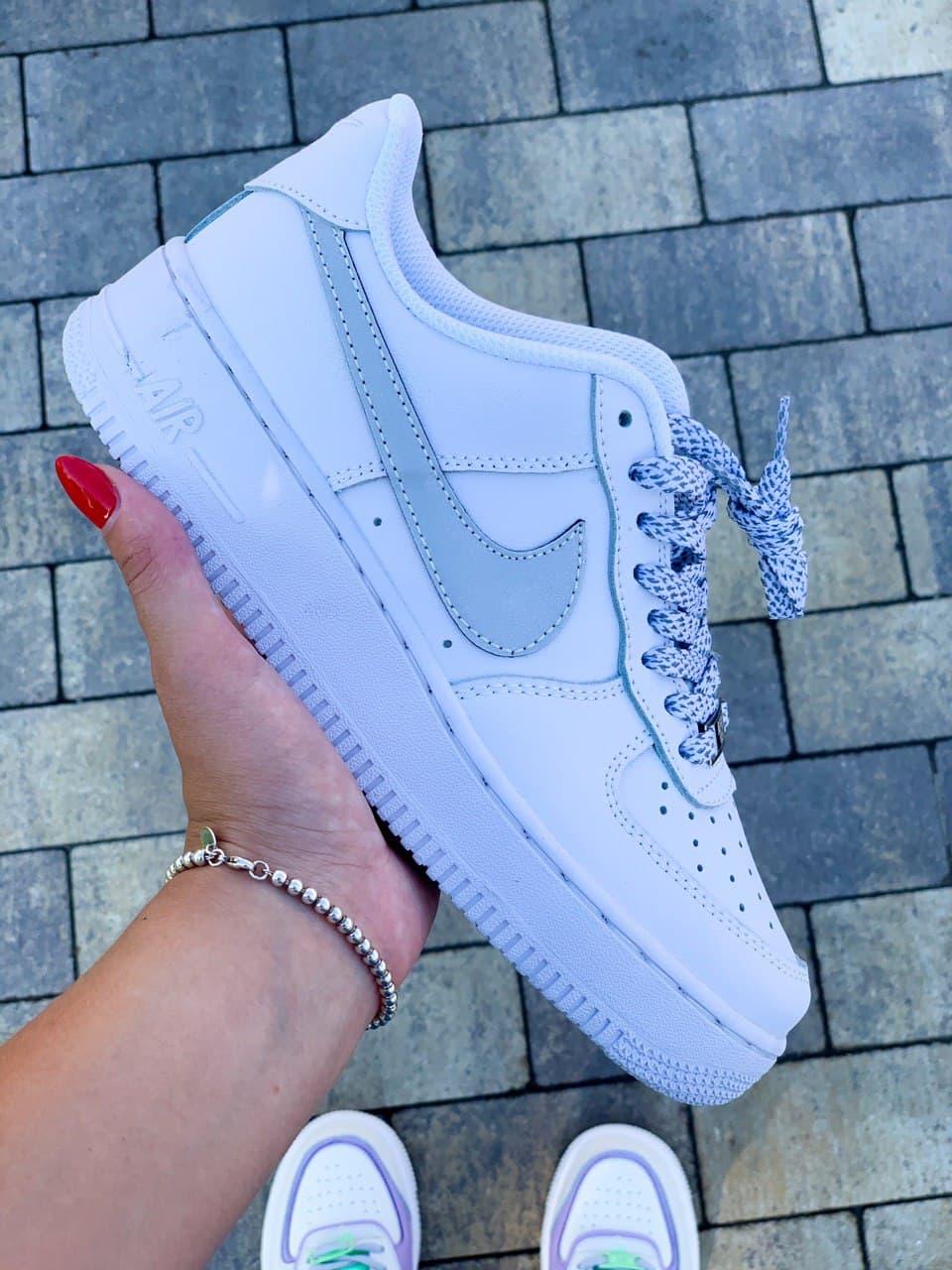 

Мужские кроссовки Nike Air Force 1 Low White Reflective / Найк Аир Форс 1 Лоу Белые Рефлективные 41, Белый