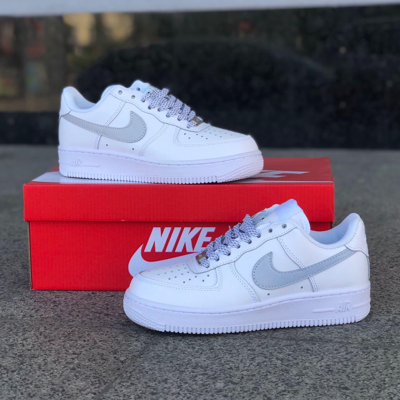 

Мужские кроссовки Nike Air Force 1 Low White Reflective / Найк Аир Форс 1 Лоу Белые Рефлективные 45, Белый