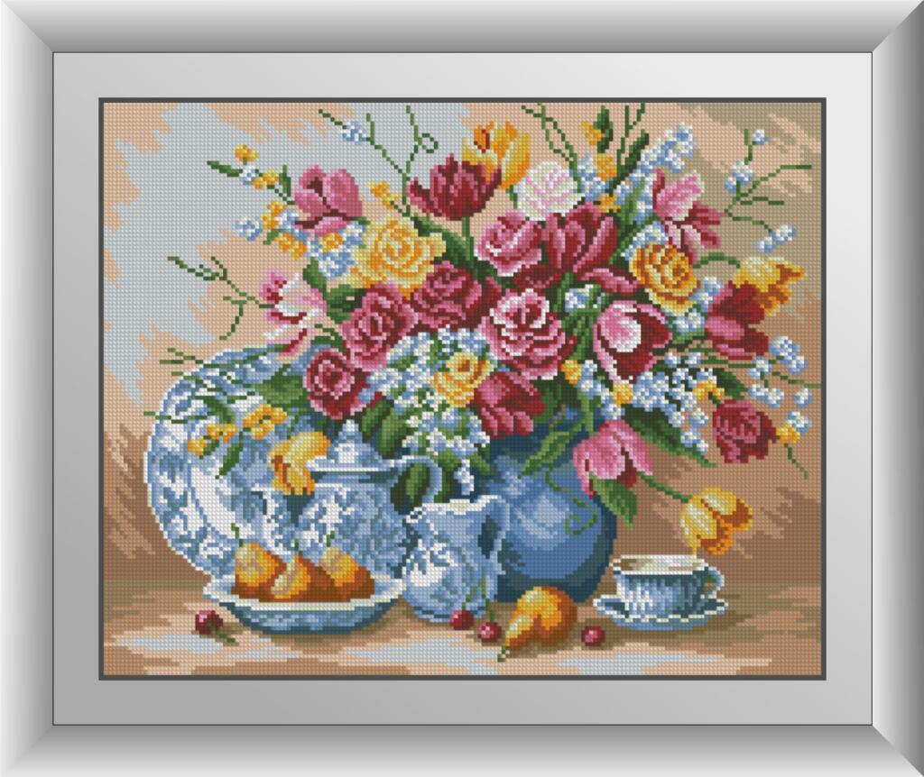Алмазна мозаїка Букет з трояндами Dream Art 30296 36х45см 30 кольорів, квадр.стрази, повна зашивання. Набір
