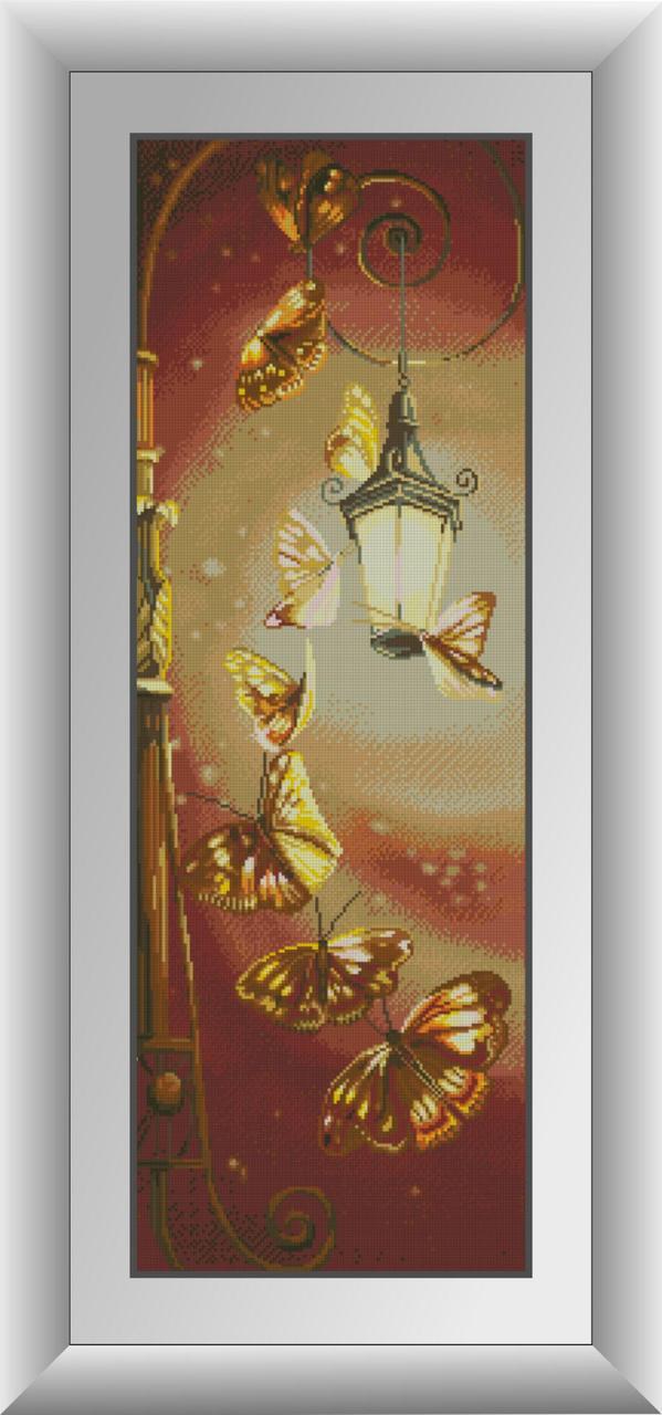 Алмазная мозаика Танец бабочек Dream Art 30307 32x92см 25 цветов, квадр.стразы, полная зашивка. Набор алмазной