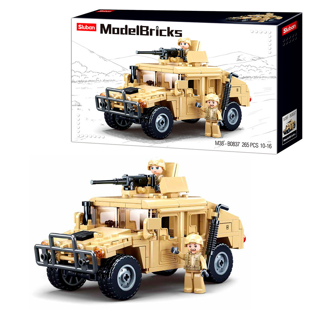 

Конструктор SLUBAN M38-B0837 (16шт) военная машина, фигурки, 265дет, в кор-ке, 38-24-7см