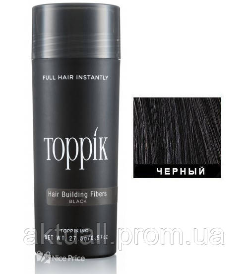 

Кератиновый загуститель для волос Toppik (для маскировки залысин) 27,5г Черный (Black