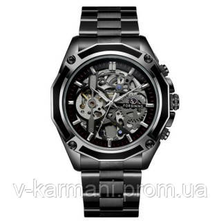 

Часы наручные качественные механика Forsining 8130 Black-Silver оригинал