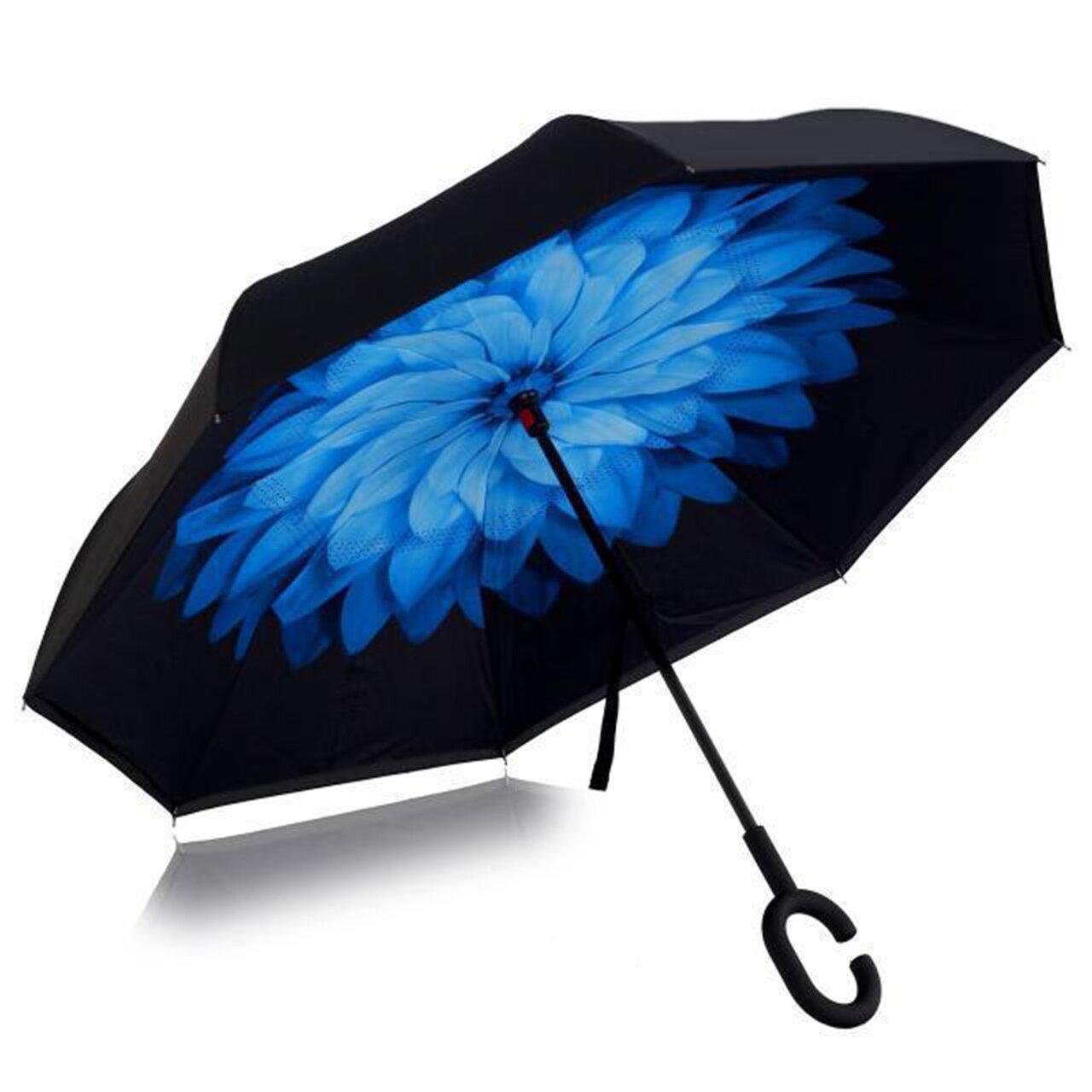 

Зонт обратного сложения Up-Brella цветок Черно-синий (2907-9206)