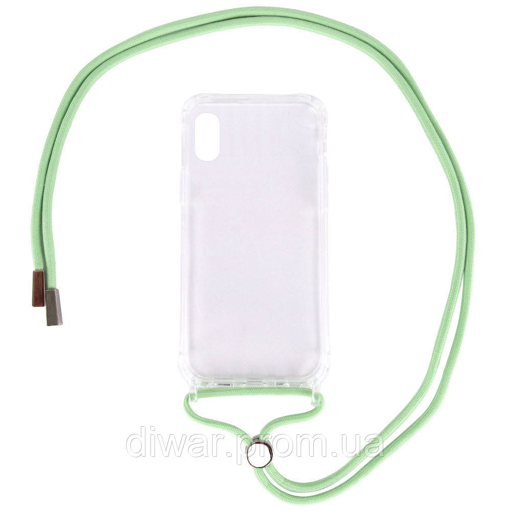 

Чехол TPU Crossbody Transparent для Apple iPhone XR (6.1") Мятный