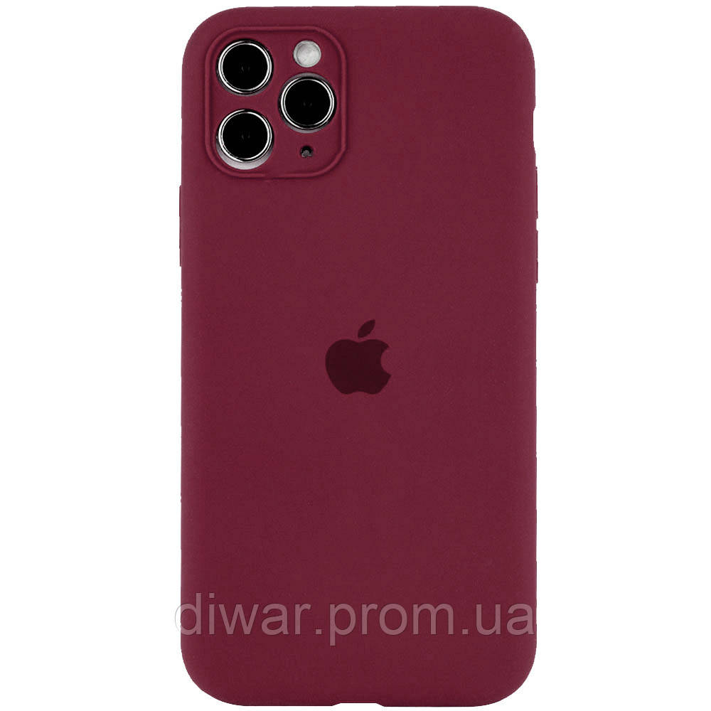 

Чехол Silicone Case Full Camera Protective (AA) для Apple iPhone 12 Pro (6.1") Бордовый / Plum