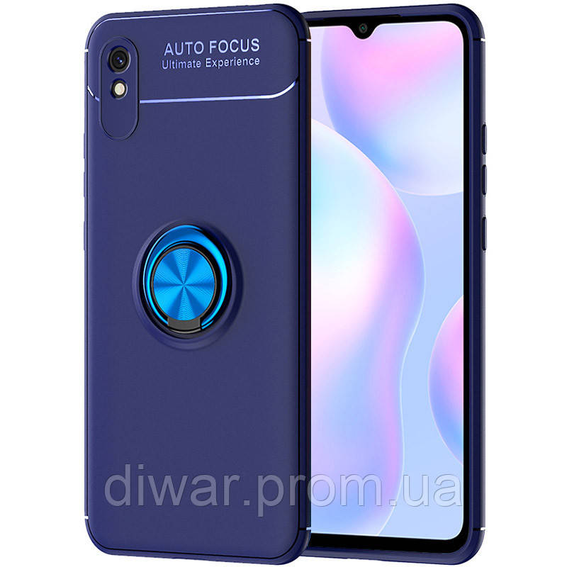 

TPU чехол Deen ColorRing под магнитный держатель (opp) для Xiaomi Redmi 9A, Синий / синий