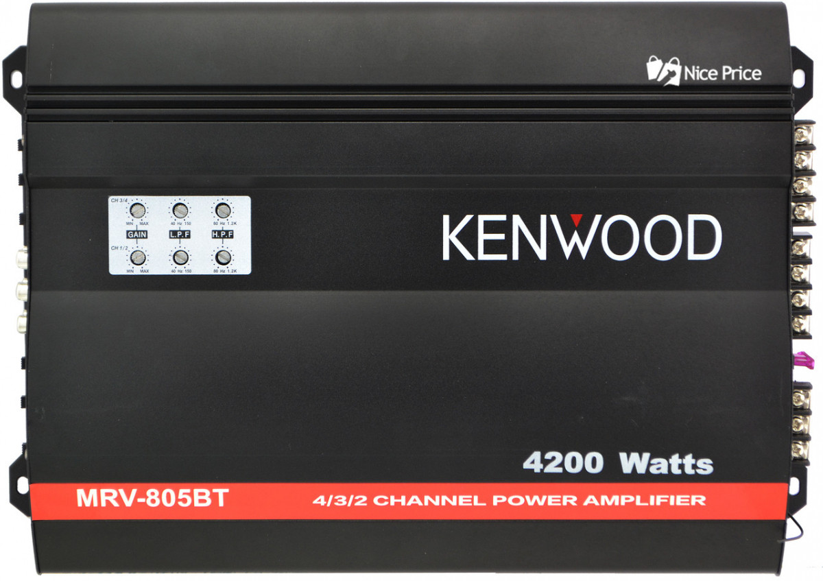 

Автомобильный 4-канальный усилитель звука Kenwood MRV805BT 4200W Black