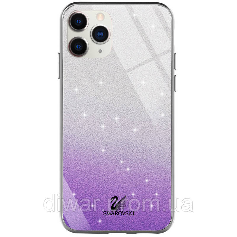 

TPU+Glass чехол Swarovski для Apple iPhone 11 Pro Max (6.5") Фиолетовый