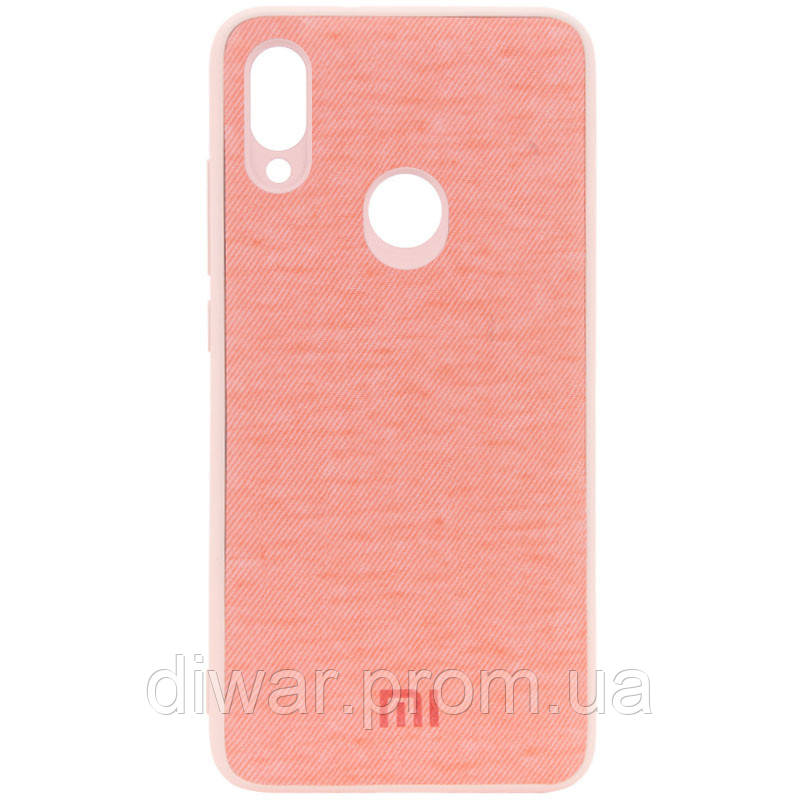 

TPU чехол Textile Logo для Xiaomi Redmi 7 Розовый