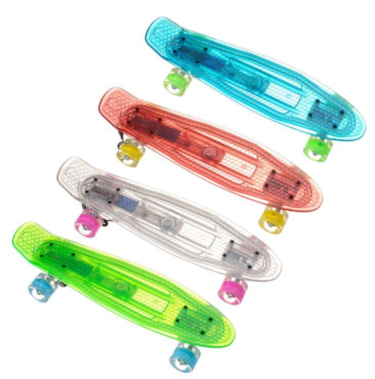 

Penny Board Пенни борд прозрачный 850 с LED подсветкой, светящиеся колеса, детский скейт, скейтборд, Разные цвета