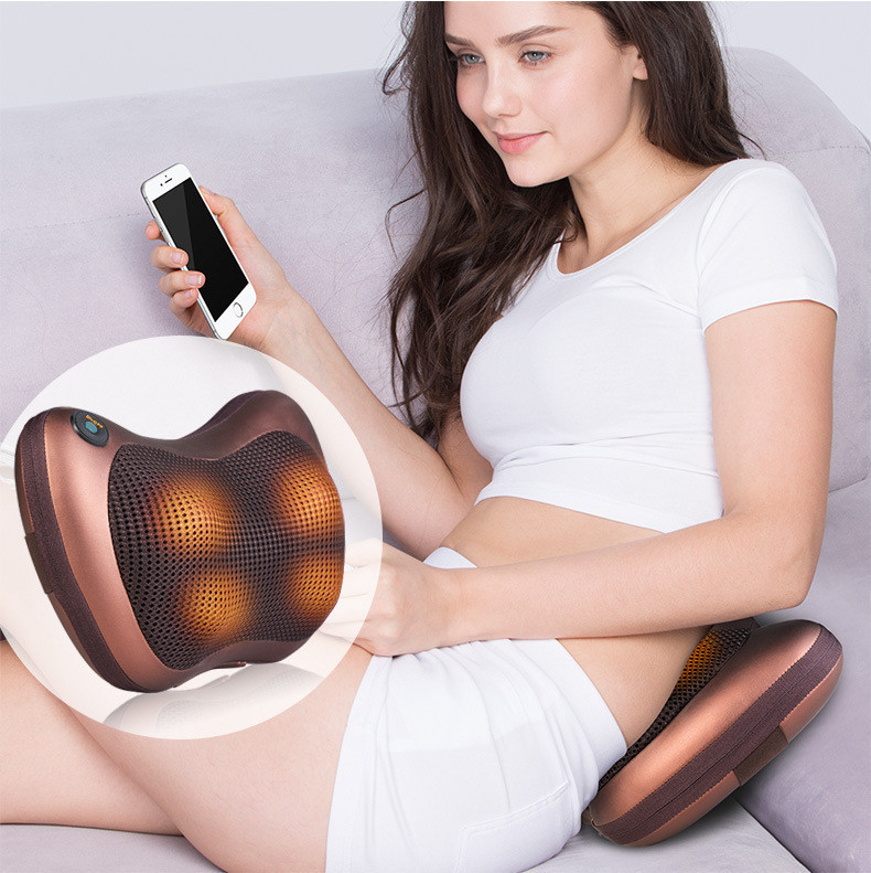 

Массажер для тела, Массажная подушка Massage Pillow, Подушка с инфракрасным подогревом, Роликовый массажер!