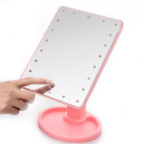 

Зеркало с подсветкой для макияжа / Large Led Mirror Розовый! Скидка