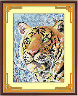 Алмазная мозаика Заснеженный Тигр Dream Art 30311 18x25см 22 цветов, квадр.стразы, полная зашивка. Набор, фото 1