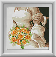 Алмазная мозаика Букет невесты Dream Art 30352 23x24см 15 цветов, квадр.стразы, полная зашивка. Набор алмазной, фото 1