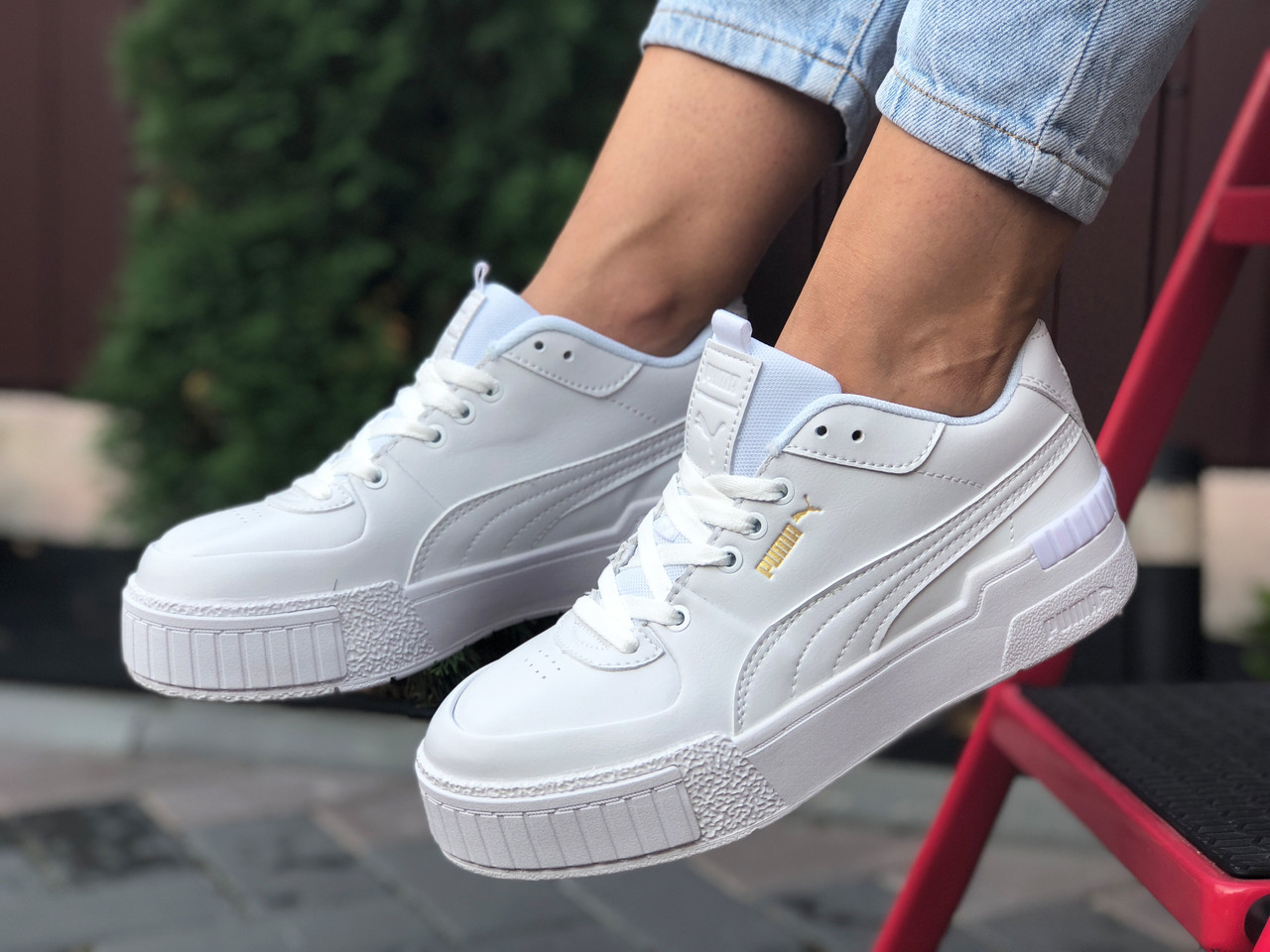 

Женские кроссовки Puma Пума Cali Sport Mix, кожа, белые. 36, Белый