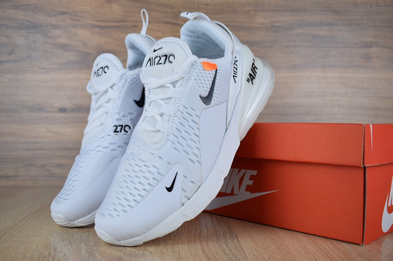 

Мужские кроссовки Nike Найк Air Max 270 x OFF White, текстиль, сетка, пена, белые 44, Белый