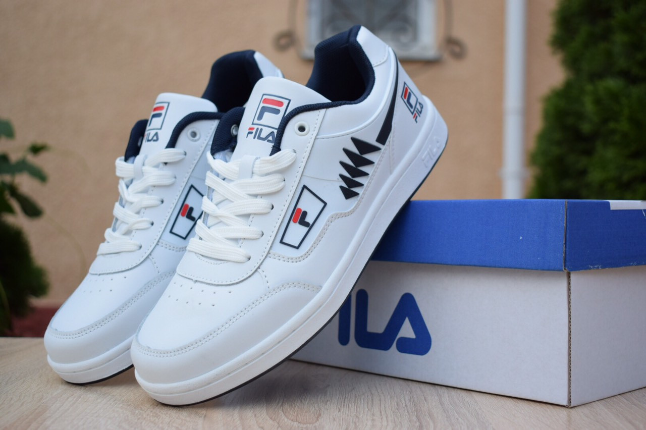 

Мужские кроссовки FILA Фила Turismo, кожа, белые с синим 43, Белый