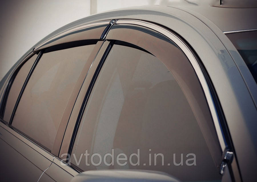 

Дефлекторы окон Mitsubishi Outlander III 2012-2017 Хром. Молдинг (Ветровики) ALVI