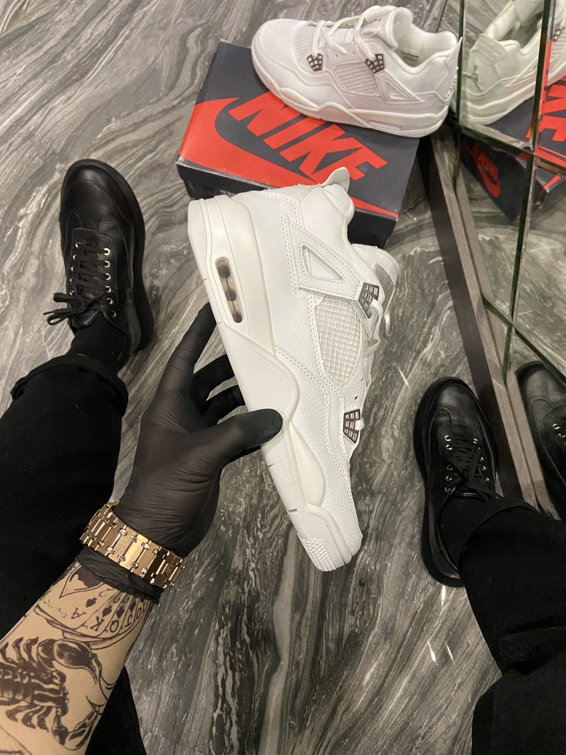 

Nk, крос, обувь, взуття, sneakers, шузы, Air Jordan 4 Retro Triple White (Белый)