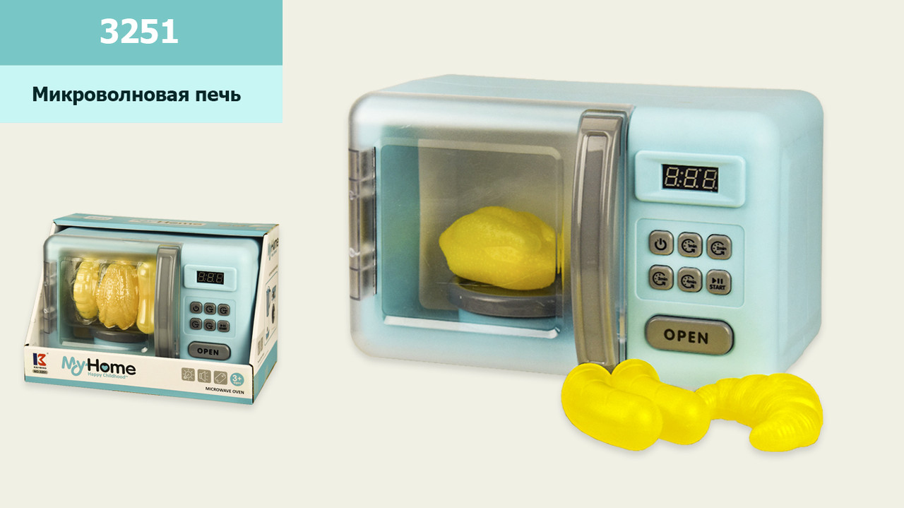 

Микроволновая печь 3251 (24шт|2) звук, свет, продукты меняют цвет при нагреве, р-р игрушки – 24*14*1