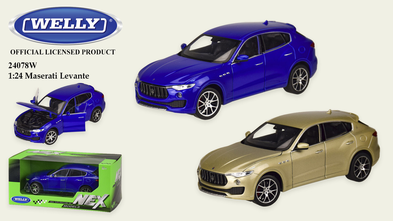 

Машина метал 24078W (24шт|4) "WELLY"1:24 MASERATI LEVANTE,откр.двери,капот,2 цвета,в кор.23*11*10см,