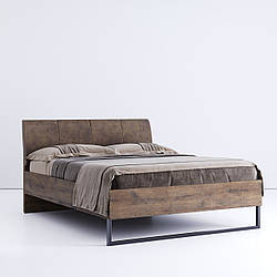 Кровать двуспальная с мягким изголовьем из ДСП Квадро 160х200 (без каркаса и матраса) Miro Mark
